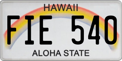 HI license plate FIE540