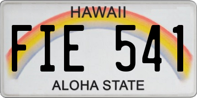 HI license plate FIE541