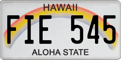 HI license plate FIE545