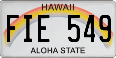 HI license plate FIE549