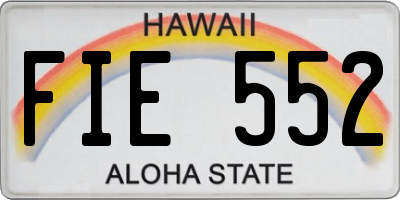 HI license plate FIE552