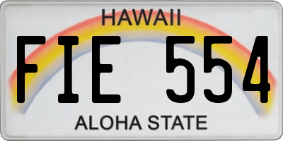 HI license plate FIE554