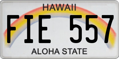 HI license plate FIE557
