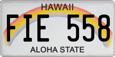 HI license plate FIE558
