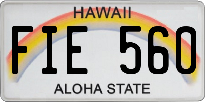 HI license plate FIE560