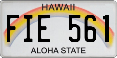 HI license plate FIE561