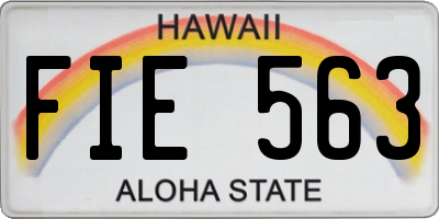 HI license plate FIE563