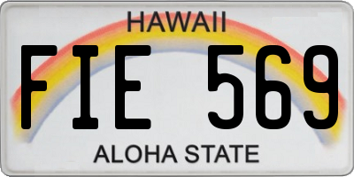 HI license plate FIE569