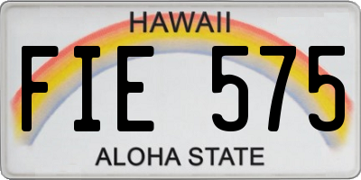 HI license plate FIE575