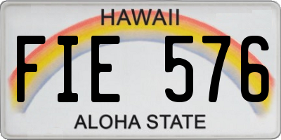 HI license plate FIE576