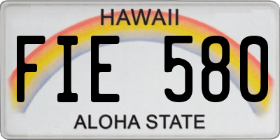 HI license plate FIE580