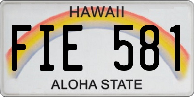 HI license plate FIE581