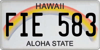 HI license plate FIE583