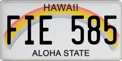 HI license plate FIE585