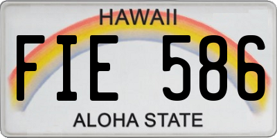 HI license plate FIE586