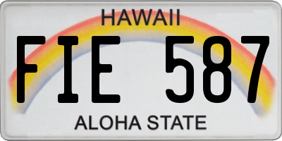 HI license plate FIE587
