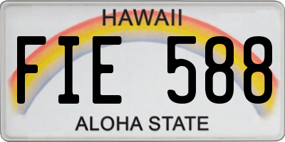 HI license plate FIE588