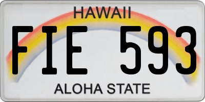 HI license plate FIE593
