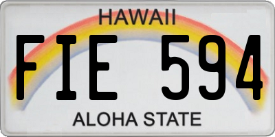 HI license plate FIE594