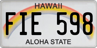 HI license plate FIE598
