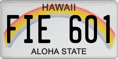 HI license plate FIE601