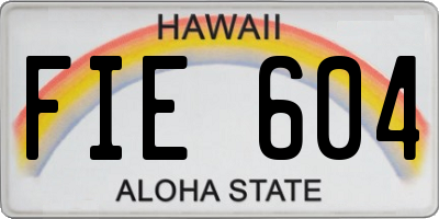 HI license plate FIE604