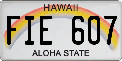 HI license plate FIE607