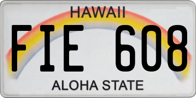 HI license plate FIE608