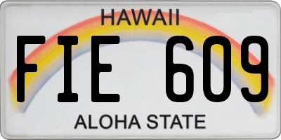 HI license plate FIE609