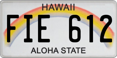 HI license plate FIE612