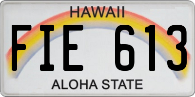 HI license plate FIE613