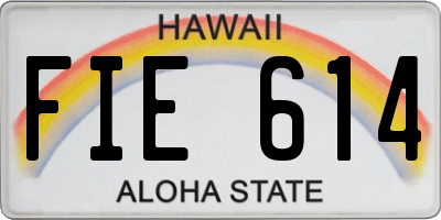 HI license plate FIE614