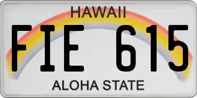 HI license plate FIE615