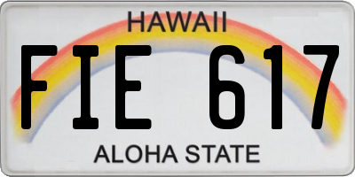 HI license plate FIE617