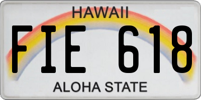 HI license plate FIE618