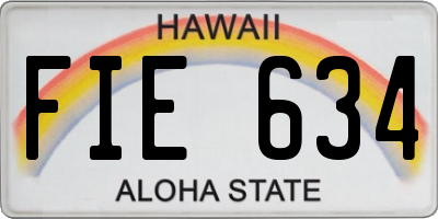 HI license plate FIE634