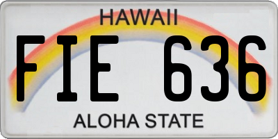 HI license plate FIE636