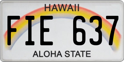 HI license plate FIE637
