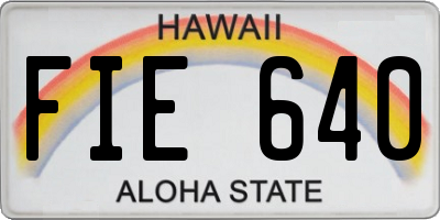 HI license plate FIE640