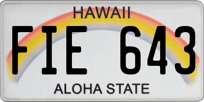 HI license plate FIE643