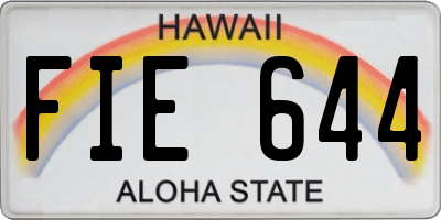 HI license plate FIE644