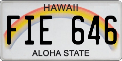 HI license plate FIE646