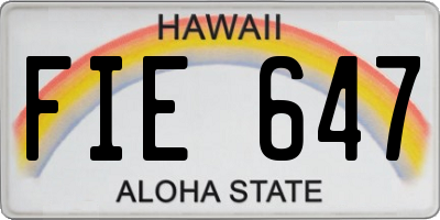 HI license plate FIE647