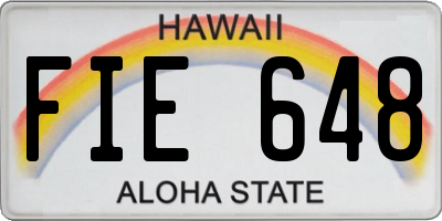 HI license plate FIE648