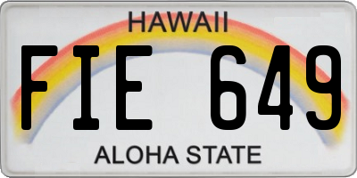 HI license plate FIE649