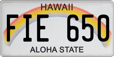 HI license plate FIE650
