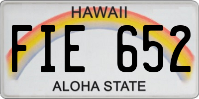 HI license plate FIE652