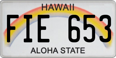 HI license plate FIE653