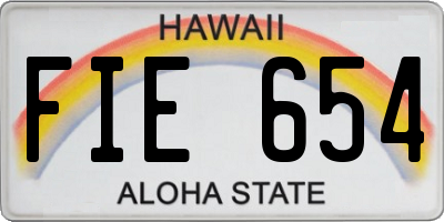 HI license plate FIE654