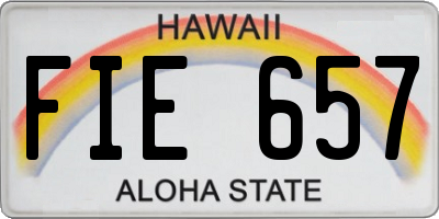 HI license plate FIE657